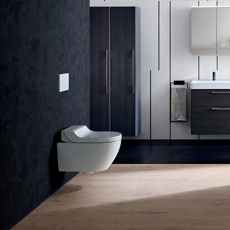 Geberit AquaClean Tuma Comfort dusjtoalett, uten skyllekant, rengjøringsvennlig, hvit