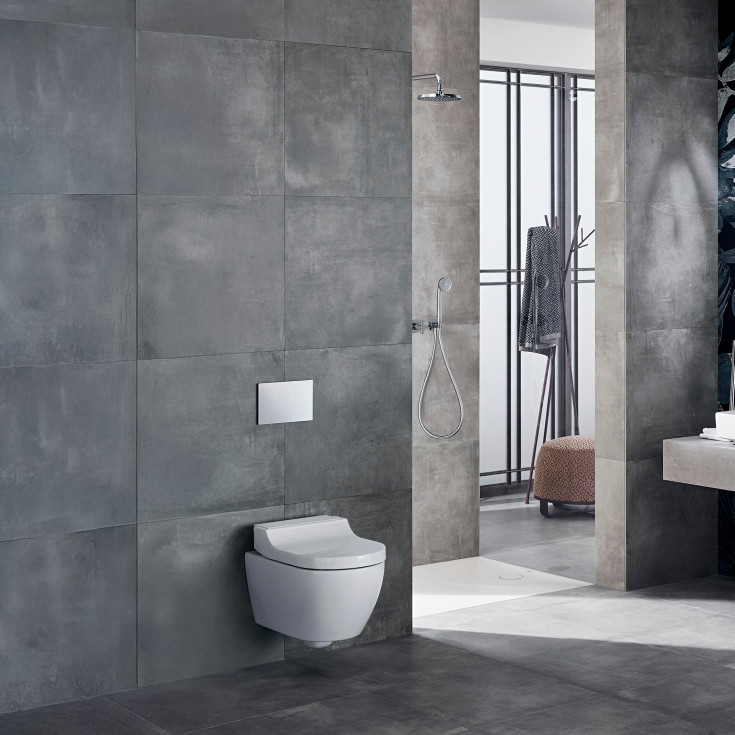 Geberit AquaClean Tuma Comfort dusjtoalett, uten skyllekant, rengjøringsvennlig, hvit