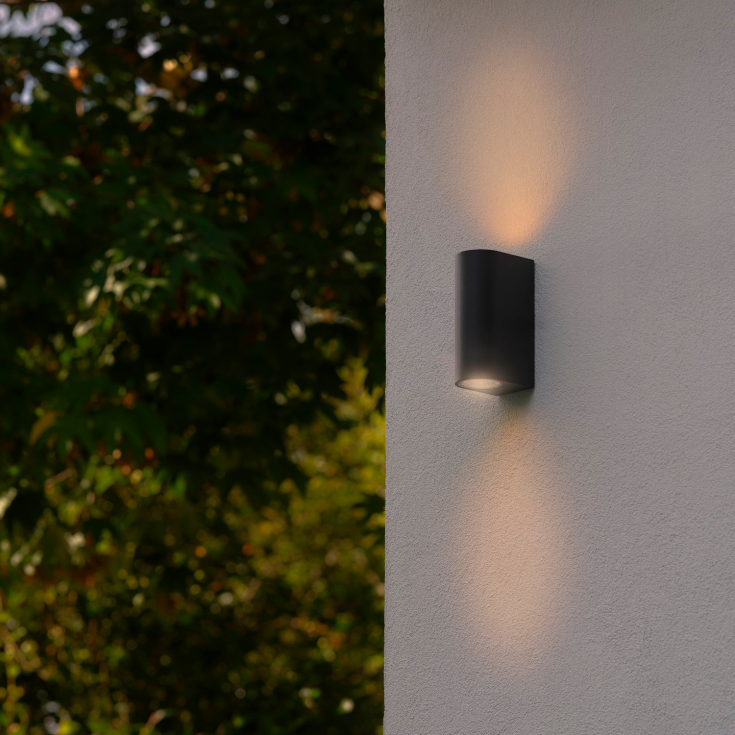 Nordlux Dion Double udendørs væglampe, sort