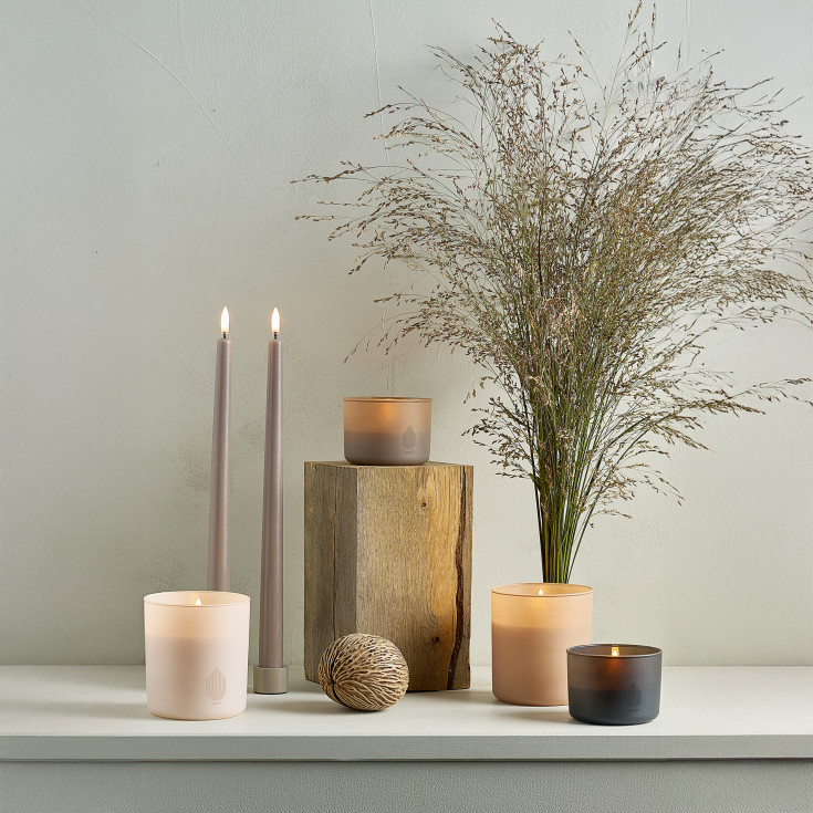 Uyuni LED stearinlys, grå