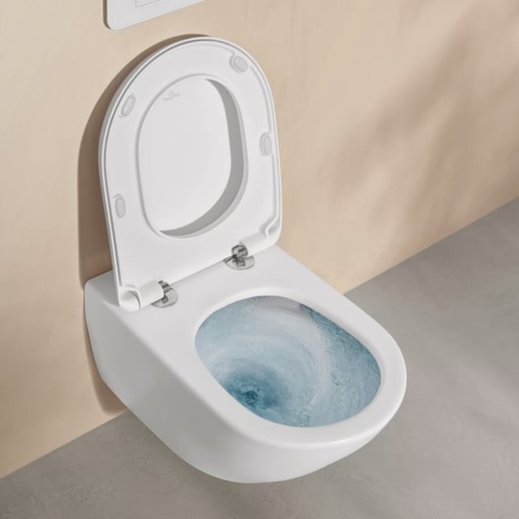 Villeroy & Boch Antao væghængt toilet, uden skyllekant, rengøringsvenlig, hvid