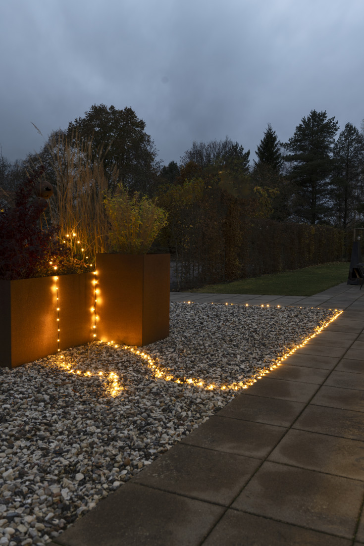 Konstmide Shinline lyslenke utendørs, 400 lys, 20 meter