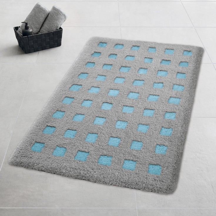 Kleine Wolke Boxes badrumsmatta, 60x90 cm, blå/grå