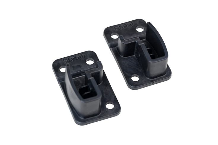 Leijma beslag för Stabil duschdrapperistång, 2 st, svart