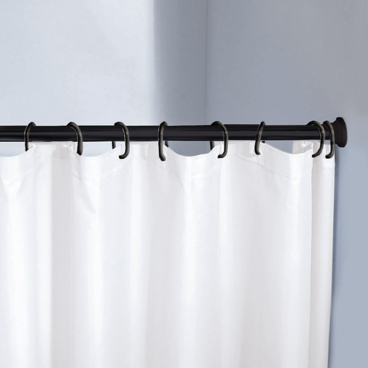 Kleine Wolke Spring Rod dusjforhengstang, 75-125 cm, svart