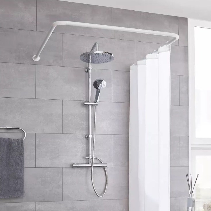 Kleine Wolke Universal dusjforhengstang, 90x90 cm, hvit