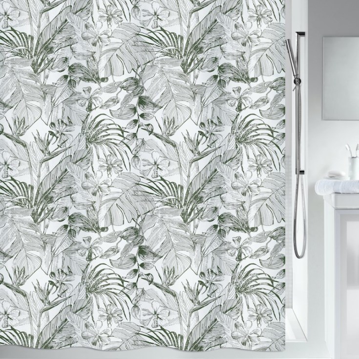 Spirella gardin tropisk mørkegrønn 180x200 cm