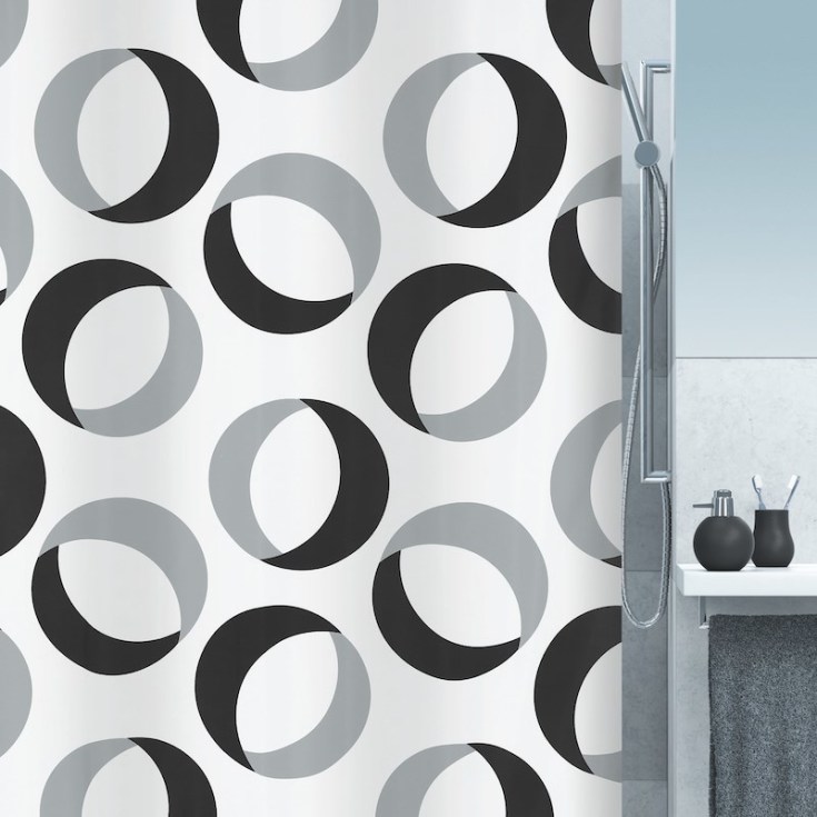 Spirella gardinringer gråsvart 180x200 cm