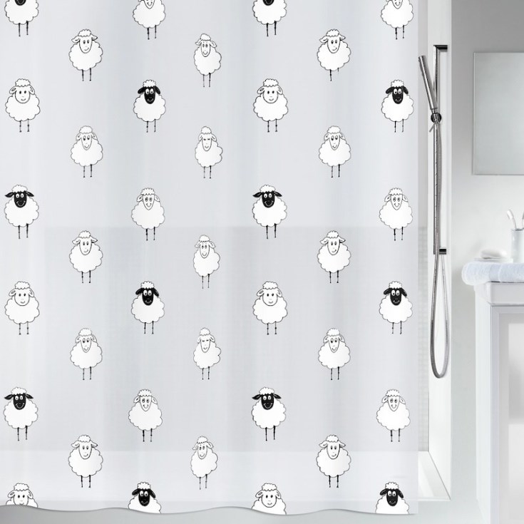 Spirella gardin Lana svart 180x200 cm