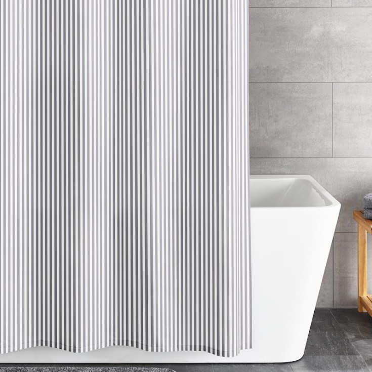 Kleine Wolke Sanna dusjforheng, 120x200 cm, grå/hvit