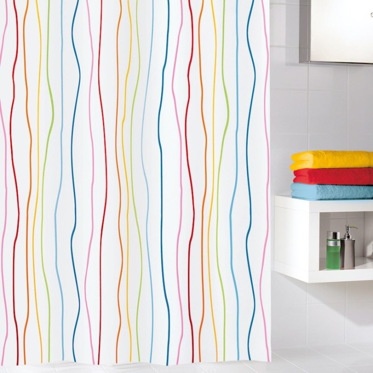 Kleine Wolke Jolie badeforhæng, 180x200 cm, hvid/multi