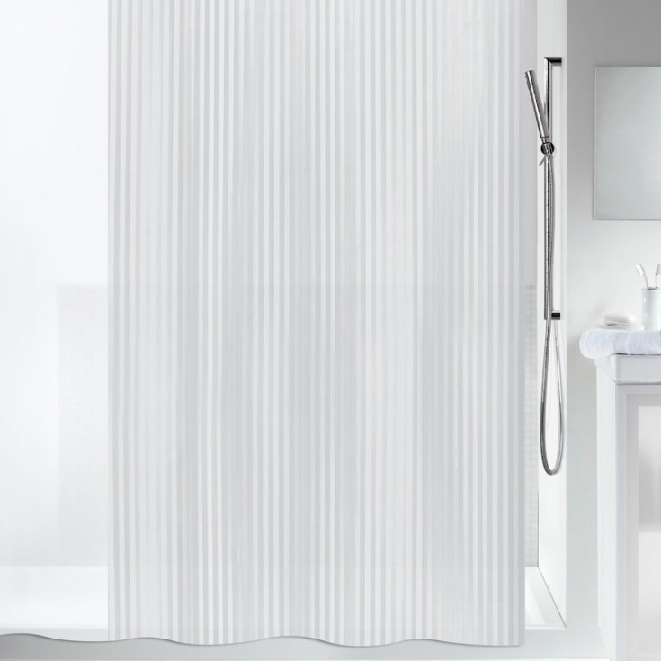 Spirella Twill duschdraperi, 180x200 cm, vit
