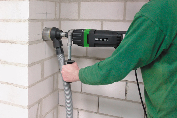 Eibenstock diamantbor ESD 1801, Tørrboring i betong