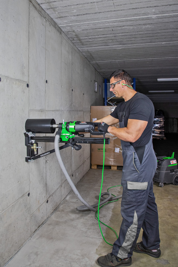 Eibenstock diamantboremaskine ESD 162, Tørboring i beton