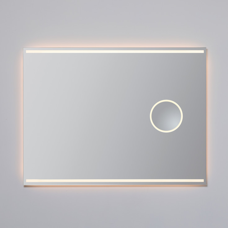 Loevschall Focus speil med lys, 100x75 cm