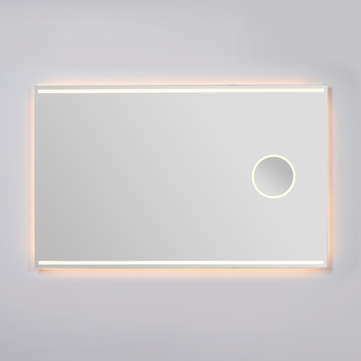 Loevschall Focus spegel med ljus, 120x75 cm