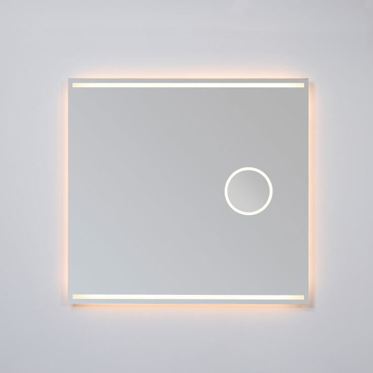 Loevschall Focus spegel med ljus, 80x75 cm