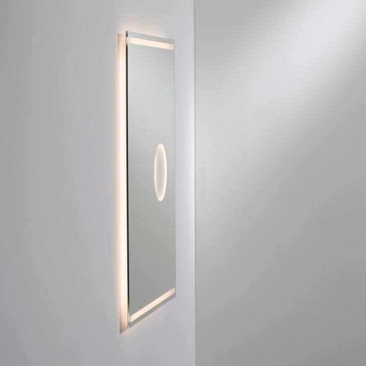 Loevschall Focus spegel med ljus, 60x75 cm