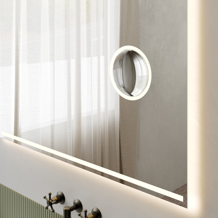 Loevschall Focus spegel med ljus, 140x75 cm