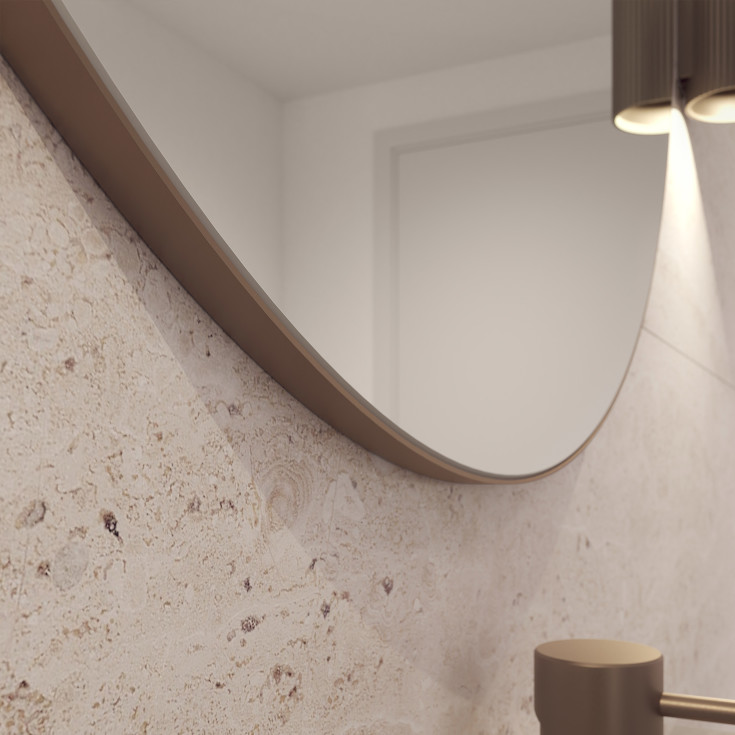 Loevschall Refine spegel, brännförgylld mässing, Ø80 cm