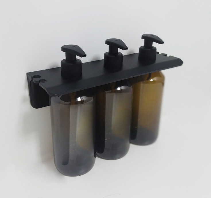 Hefe Gedy trippel såpeflaskeholder, mat sort