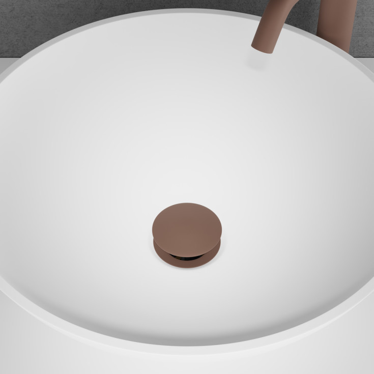 Scandtap universal bottenventil, push-open, matt brun