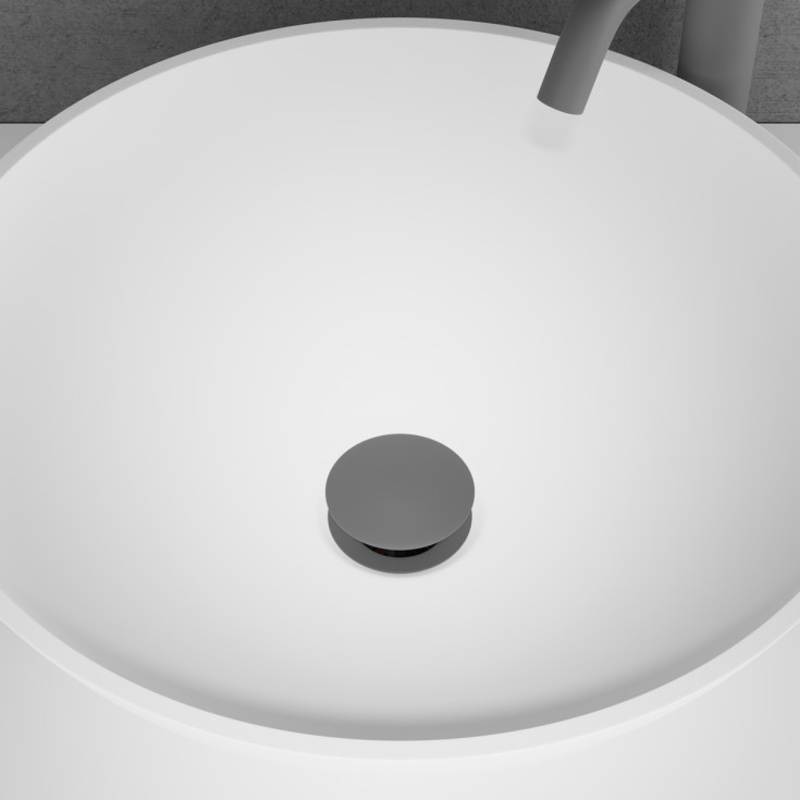 Scandtap universal bottenventil, push-open, matt grå