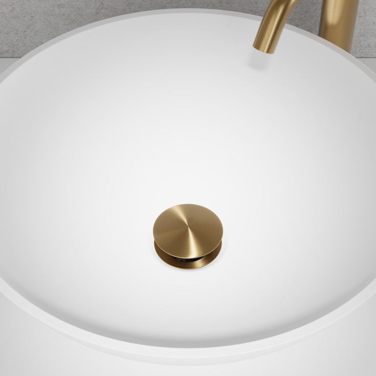 Scandtap universal bundventil, push-open, børstet messing