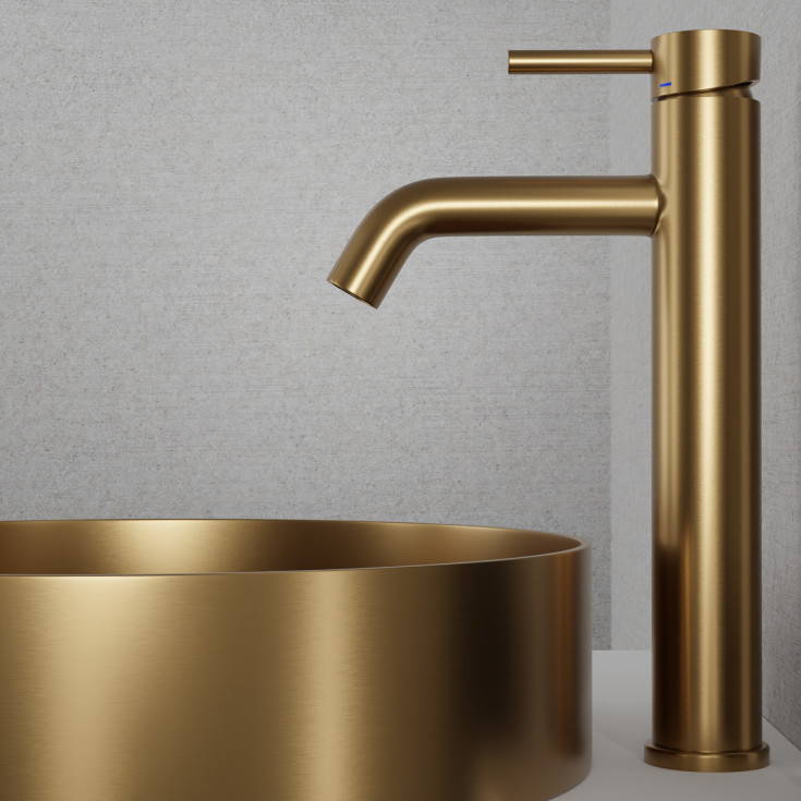 Scandtap Steel Wave High servantbatteri, uten bunnventil, høy modell, sand