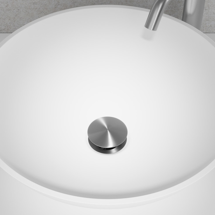 Scandtap Duo bottenventil, push-open, borstad stål