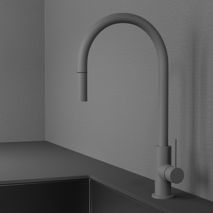 Scandtap Accent köksblandare, utdragbar pip, matt grå