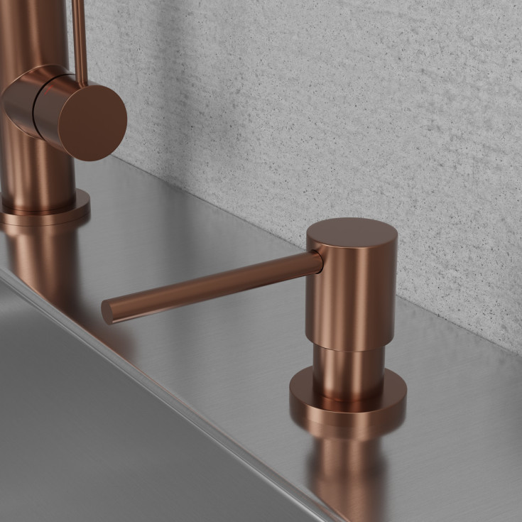 Scandtap Steel Clean såpedispenser, amber