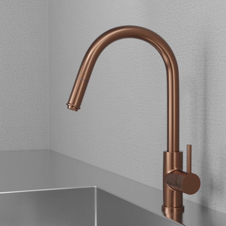 Scandtap Access køkkenarmatur, udtrækstud,  børstet kobber