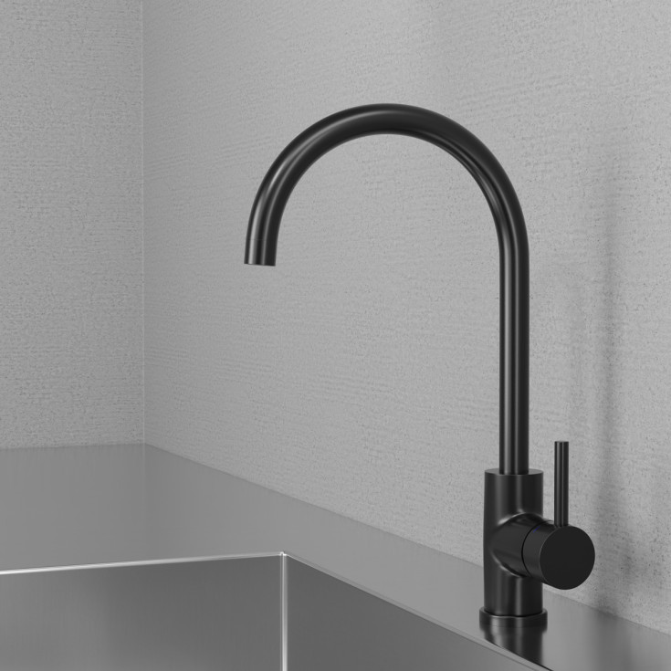 Scandtap Curve køkkenarmatur, børstet sort