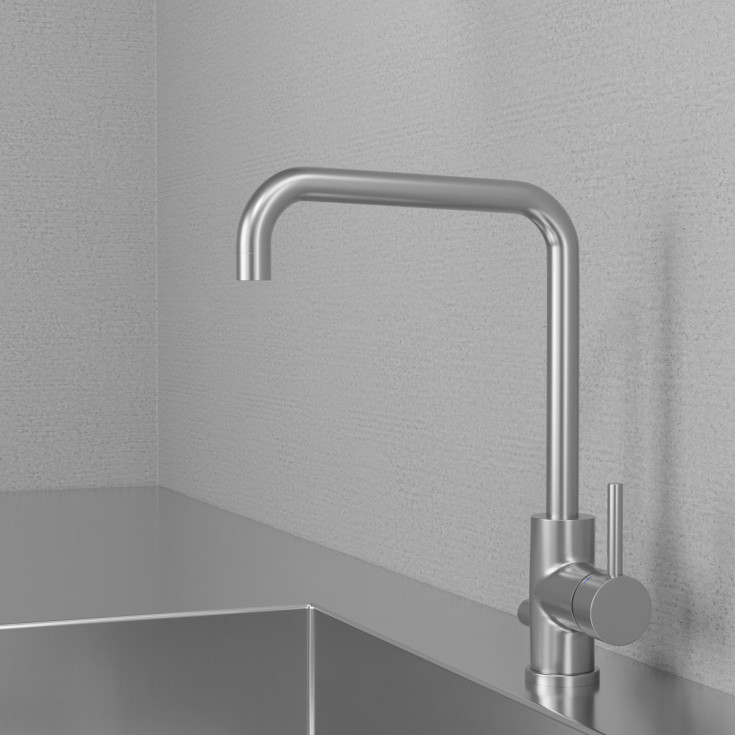 Scandtap Square D köksblandare, diskmaskinsavstängning, stål