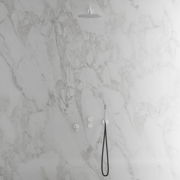 Scandtap Steel Harmonized 3x dusjløsning, Ø300 mm, kartut, for innbygging, classic