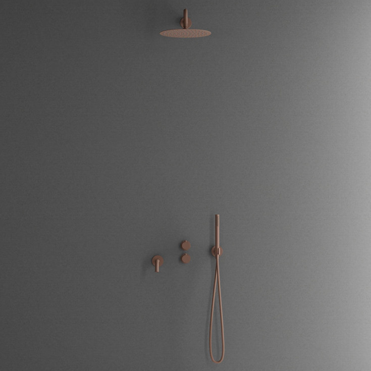 Scandtap Steel Harmonized 3x dusjløsning, Ø300 mm, med kartut, rust