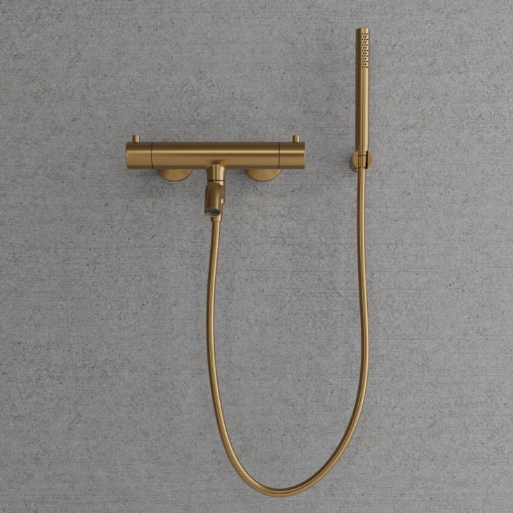 Scandtap Steel Pleasure 4 badekarbatteri, med hånddusjsett, sand