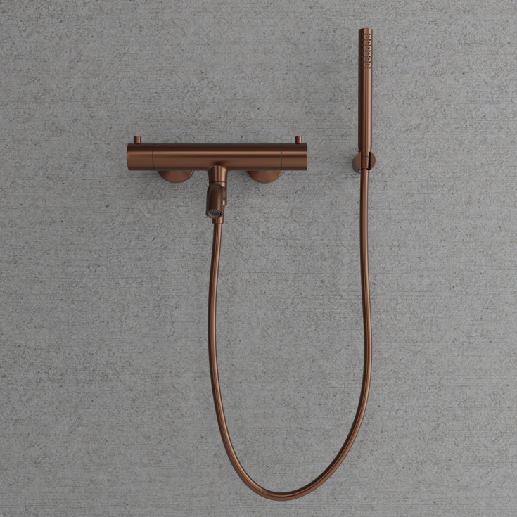 Scandtap Steel Pleasure 4 badekarbatteri, med hånddusjsett, amber