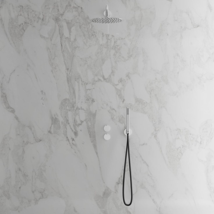 Scandtap Steel Harmonized 2x dusjløsning, Ø300 mm, for innbygging, classic