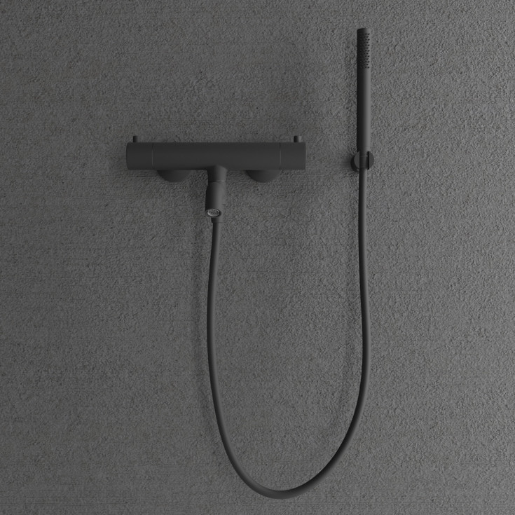 Scandtap Steel Pleasure 4 badekarbatteri, med hånddusjsett, coal