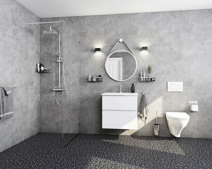 Pressalit Wave Waterfall 200 dusjsett, krom