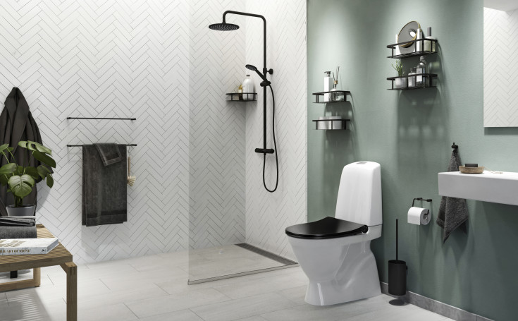 Pressalit Wave Waterfall 400 brusesæt, mat sort