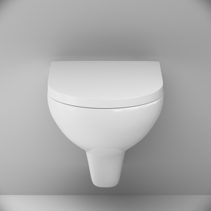 AM.PM Hit vägghängt toalettpaket, utan spolkant, vit/krom