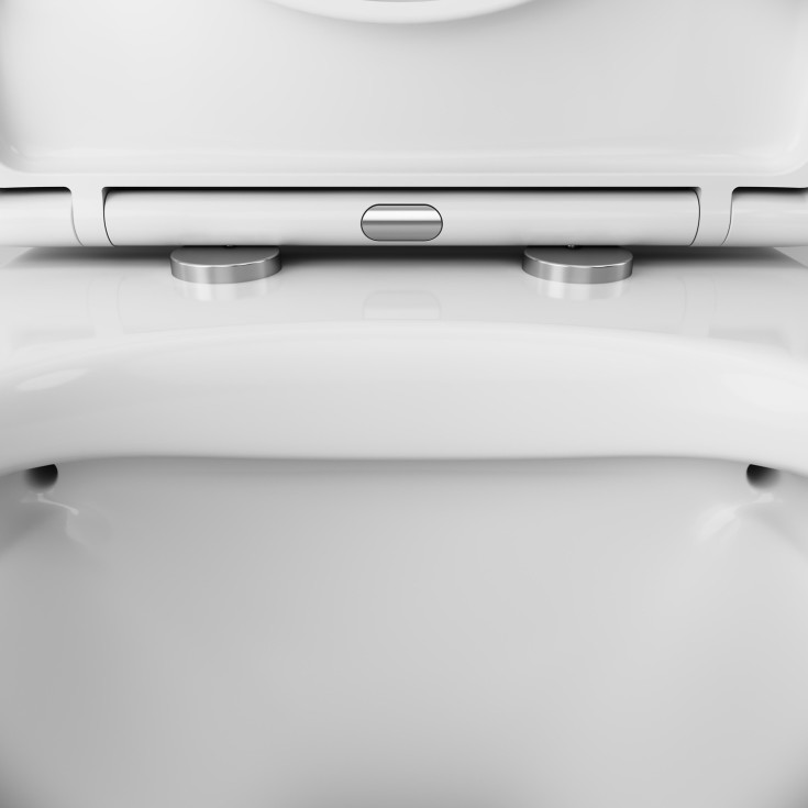 AM.PM Hit vägghängt toalettpaket, utan spolkant, vit/krom