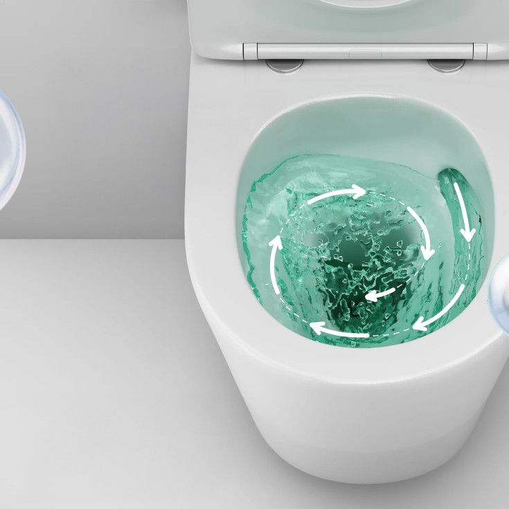 AM.PM Spike vegghengt toalettpakke, uten skyllekant, hvit/krom