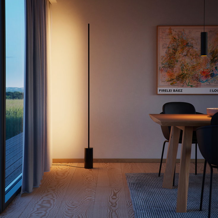 Sackit Expo 185 golvlampa, svart