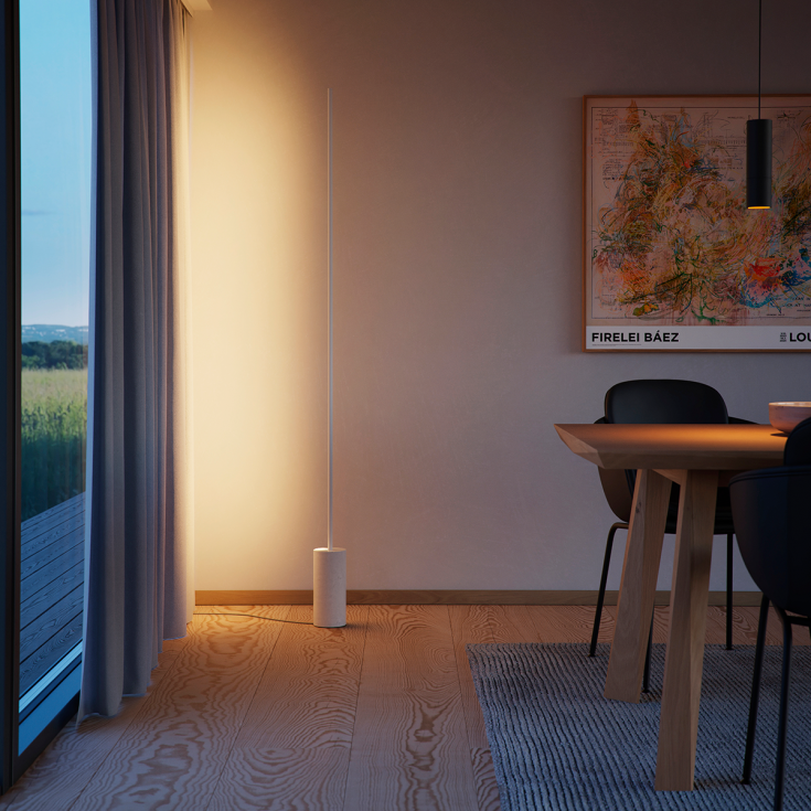 Sackit Expo 185 gulvlampe, hvit