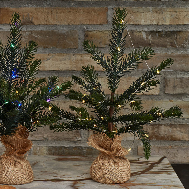 Sirius Bella kunstig juletre med hvitt lys, 30 cm