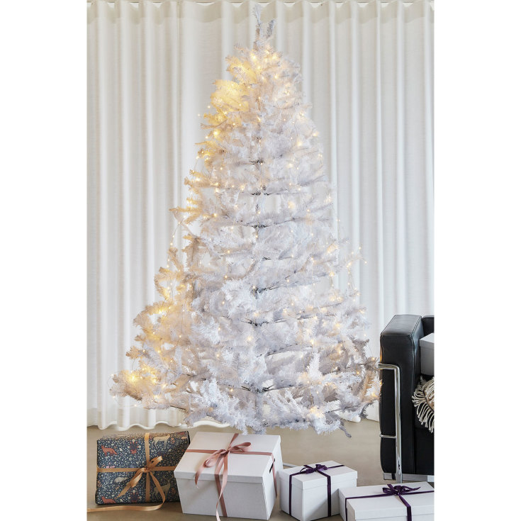 Sirius Snowy kunstig juletre med lys, 210 cm